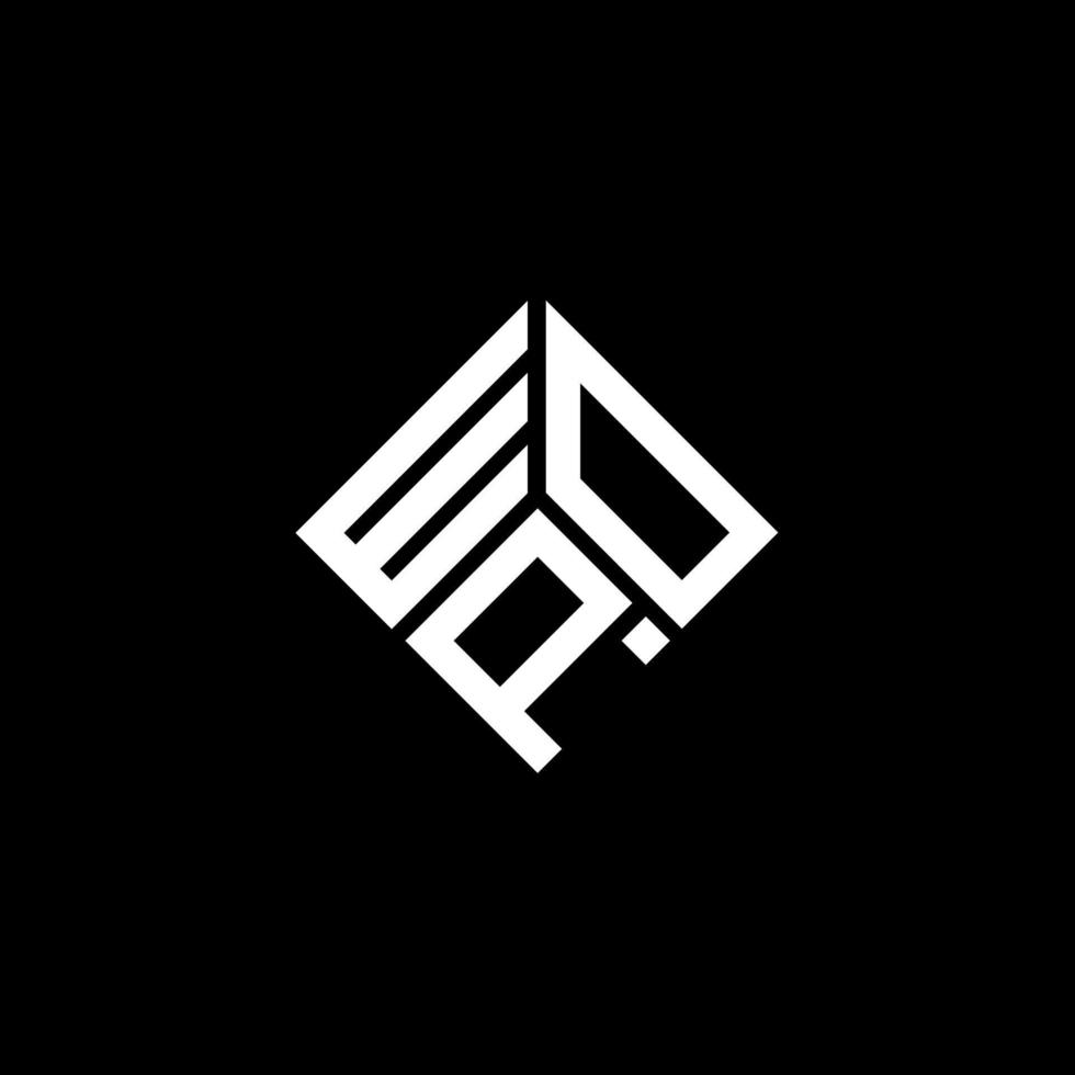 wop lettera logo design su sfondo nero. wop creative iniziali lettera logo concept. disegno della lettera wop. vettore