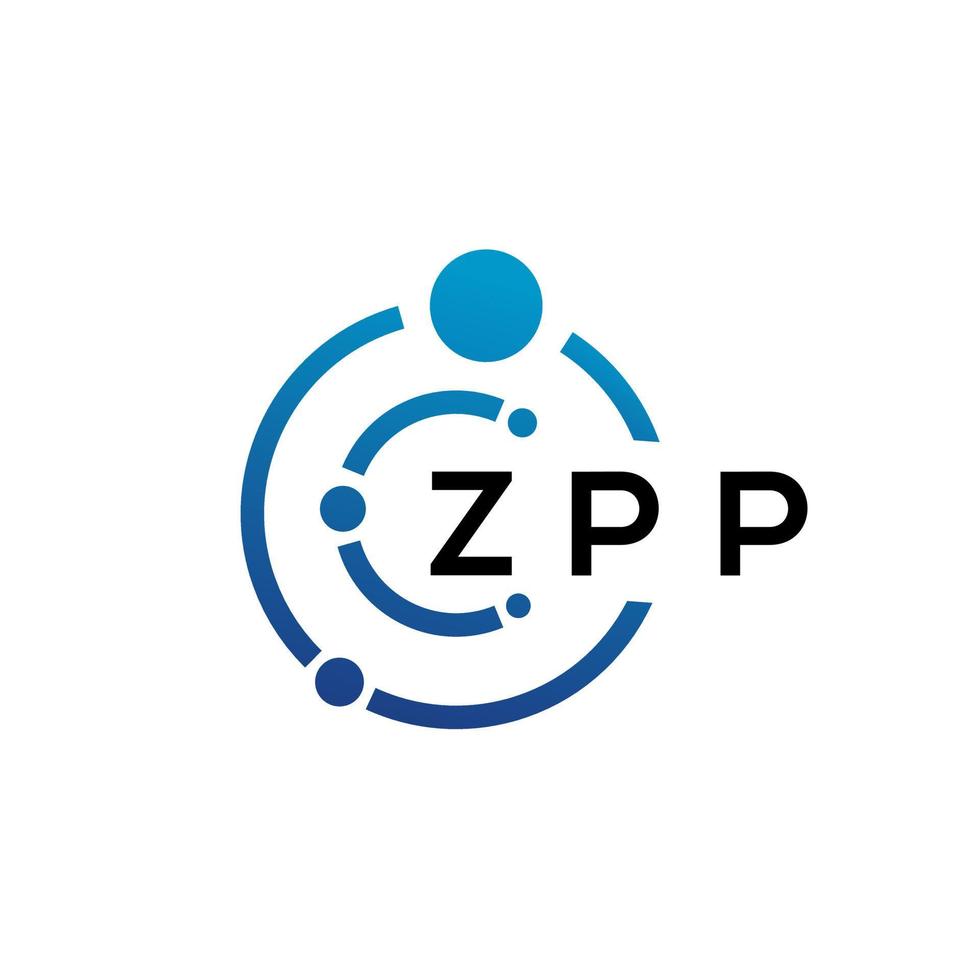 zpp lettera tecnologia logo design su sfondo bianco. zpp iniziali creative lettera it logo concept. disegno della lettera zpp. vettore