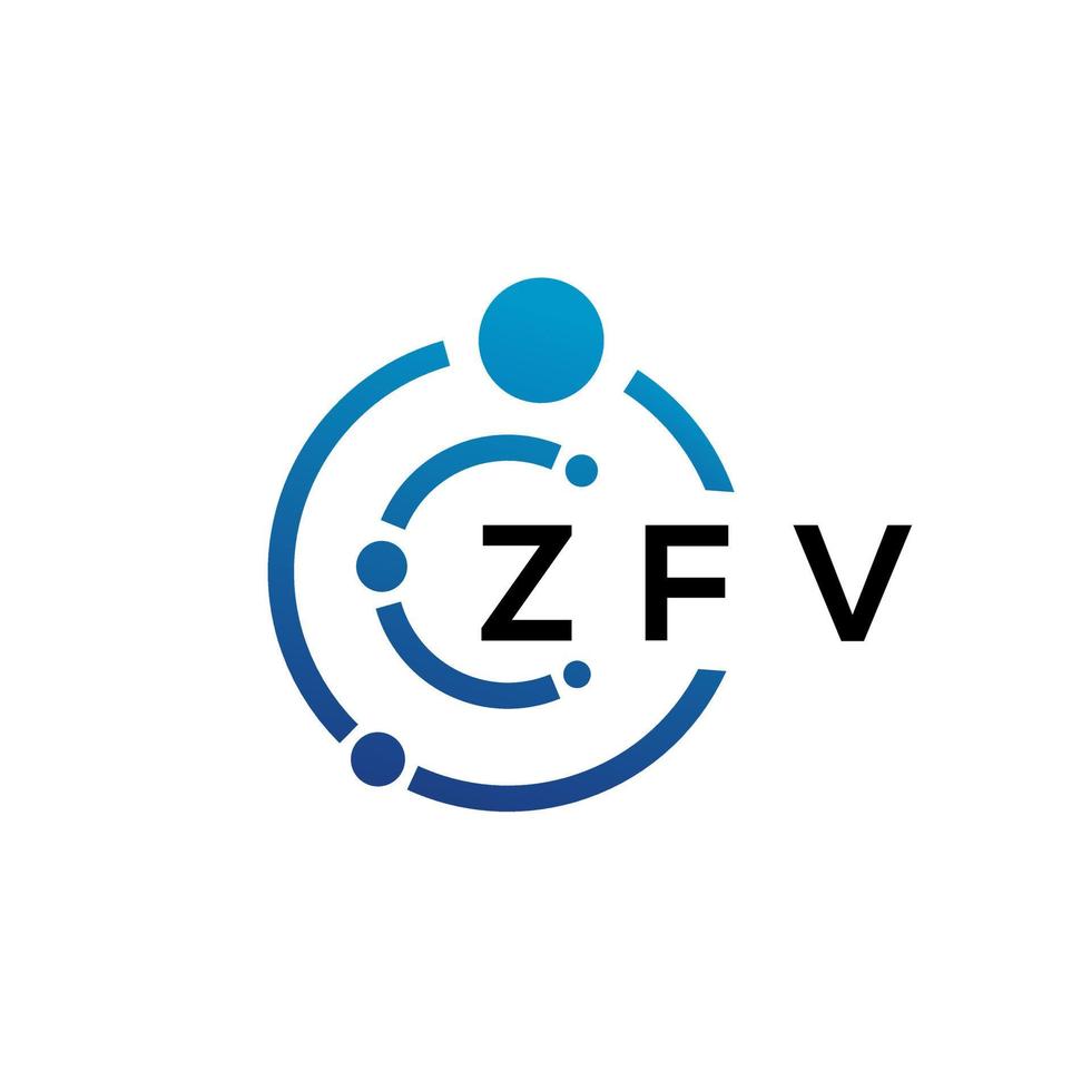 zfv lettera tecnologia logo design su sfondo bianco. zfv iniziali creative lettera it logo concept. disegno della lettera zfv. vettore