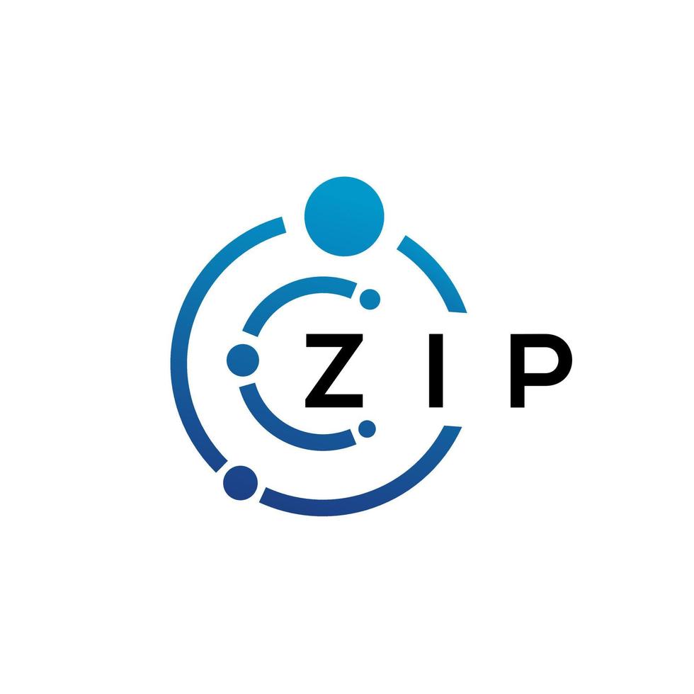 zip letter tecnologia logo design su sfondo bianco. zip creative iniziali lettera it logo concept. design della lettera zip. vettore
