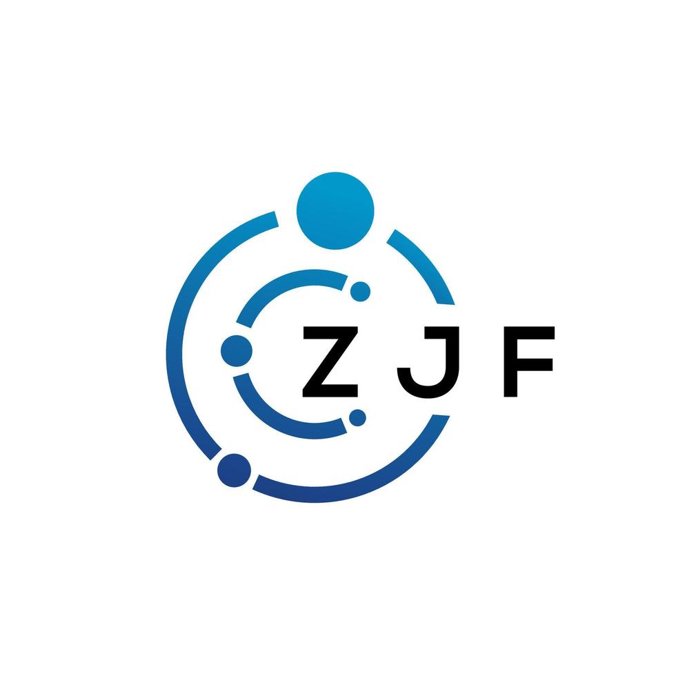 zjf lettera tecnologia logo design su sfondo bianco. zjf iniziali creative lettera it logo concept. disegno della lettera zjf. vettore