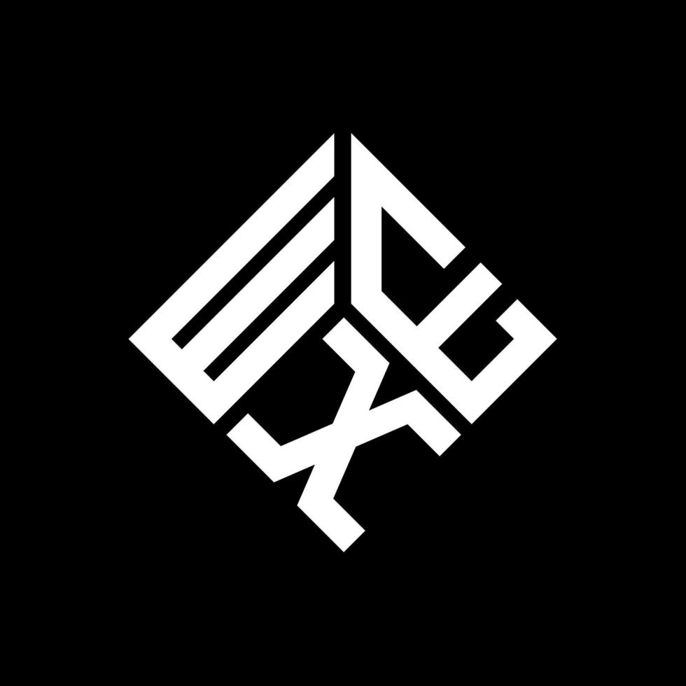 design del logo della lettera wex su sfondo nero. concetto di logo della lettera di iniziali creative wex. disegno della lettera wex. vettore