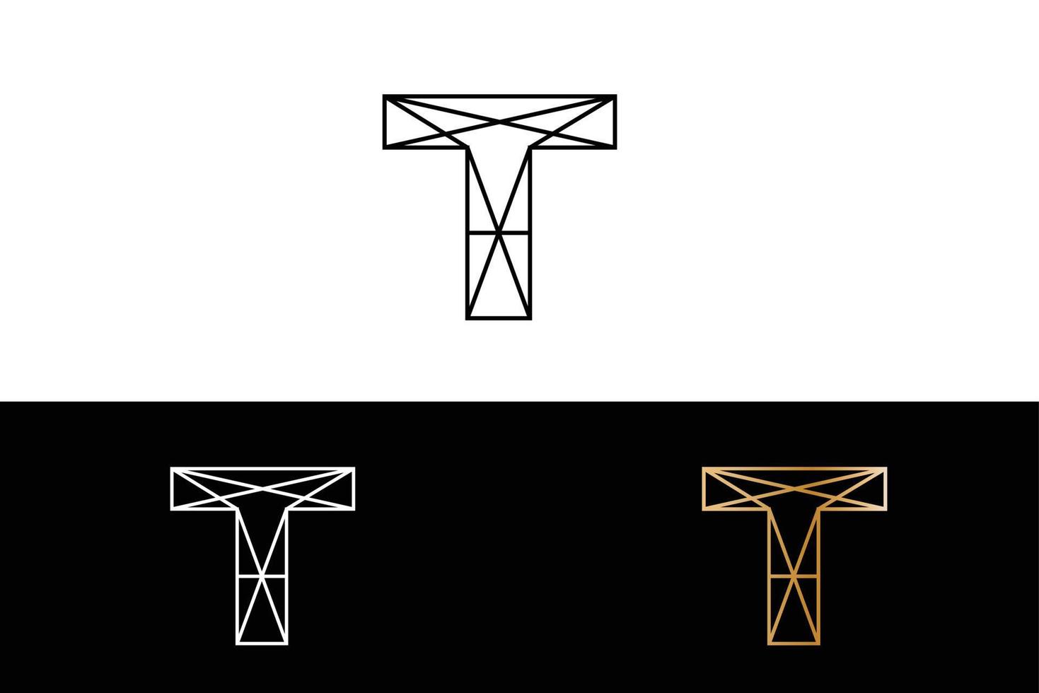 logo alfabeto geometrico t vettore