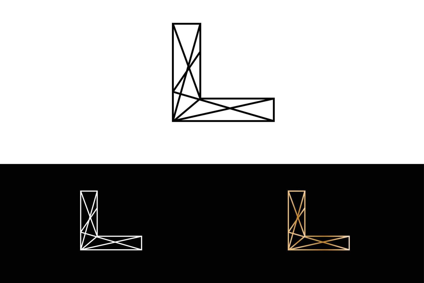 disegno del logo geometrico l vettore