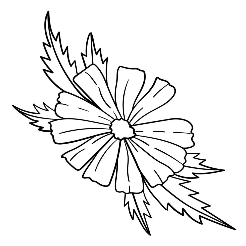 ramo di fiori doodle, bocciolo carino e insolito, può essere usato per decorare cartoline, biglietti da visita o come elemento di design vettore
