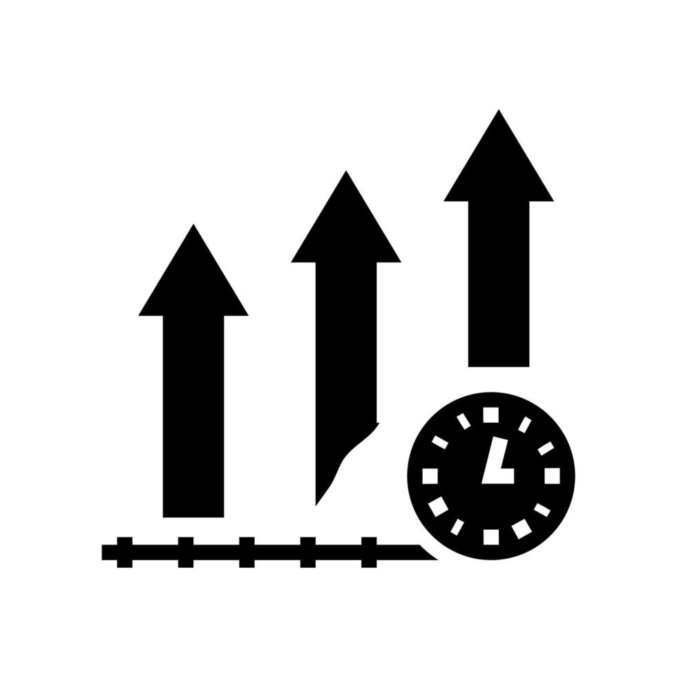 segno di illustrazione vettoriale dell'icona del glifo della produttività della crescita