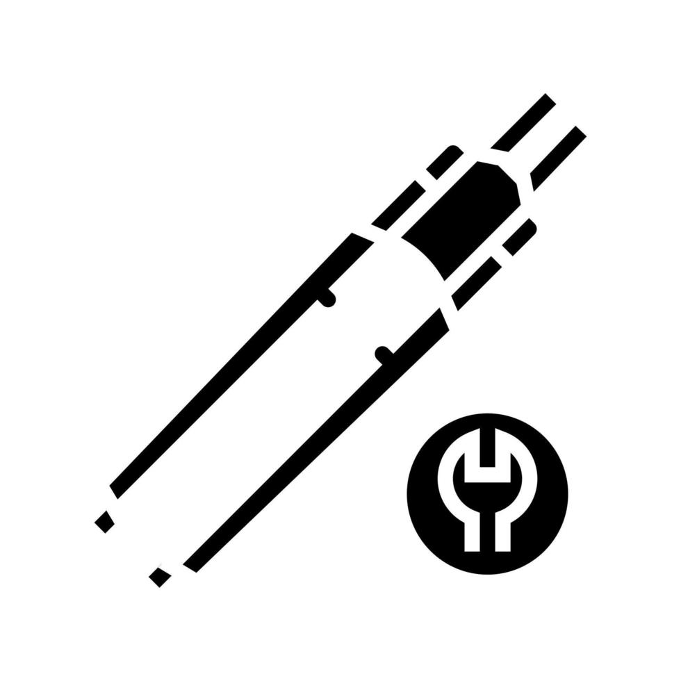 illustrazione vettoriale dell'icona del glifo di raddrizzamento della forcella della bicicletta