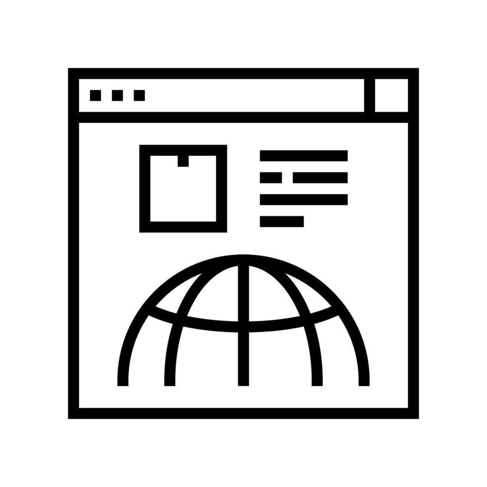 illustrazione vettoriale dell'icona della linea del sito web del servizio di consegna