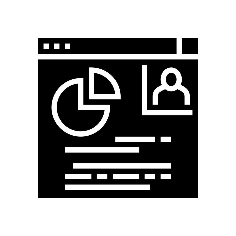 illustrazione nera del vettore dell'icona del glifo di presentazione video