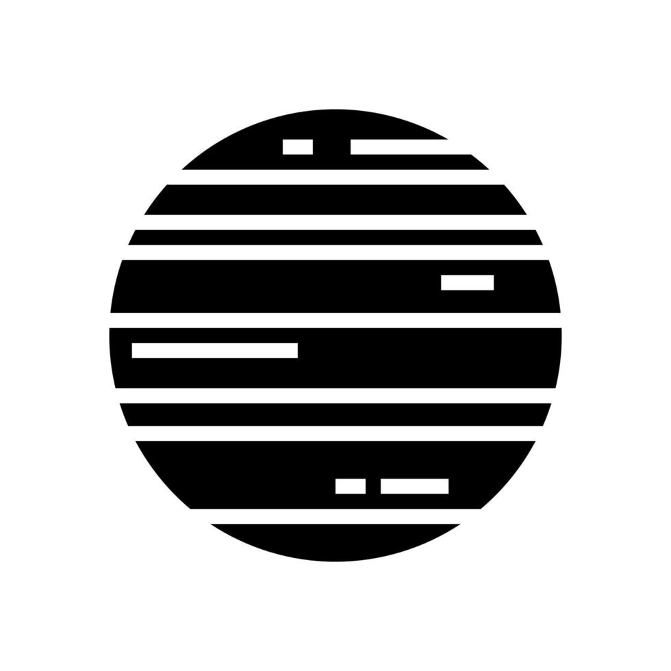 Nettuno pianeta icona glifo vettore nero illustrazione