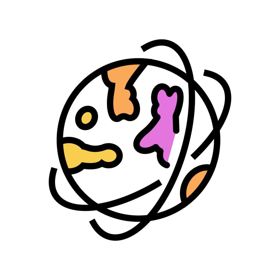 illustrazione piatta del vettore dell'icona del colore dell'orbita del pianeta