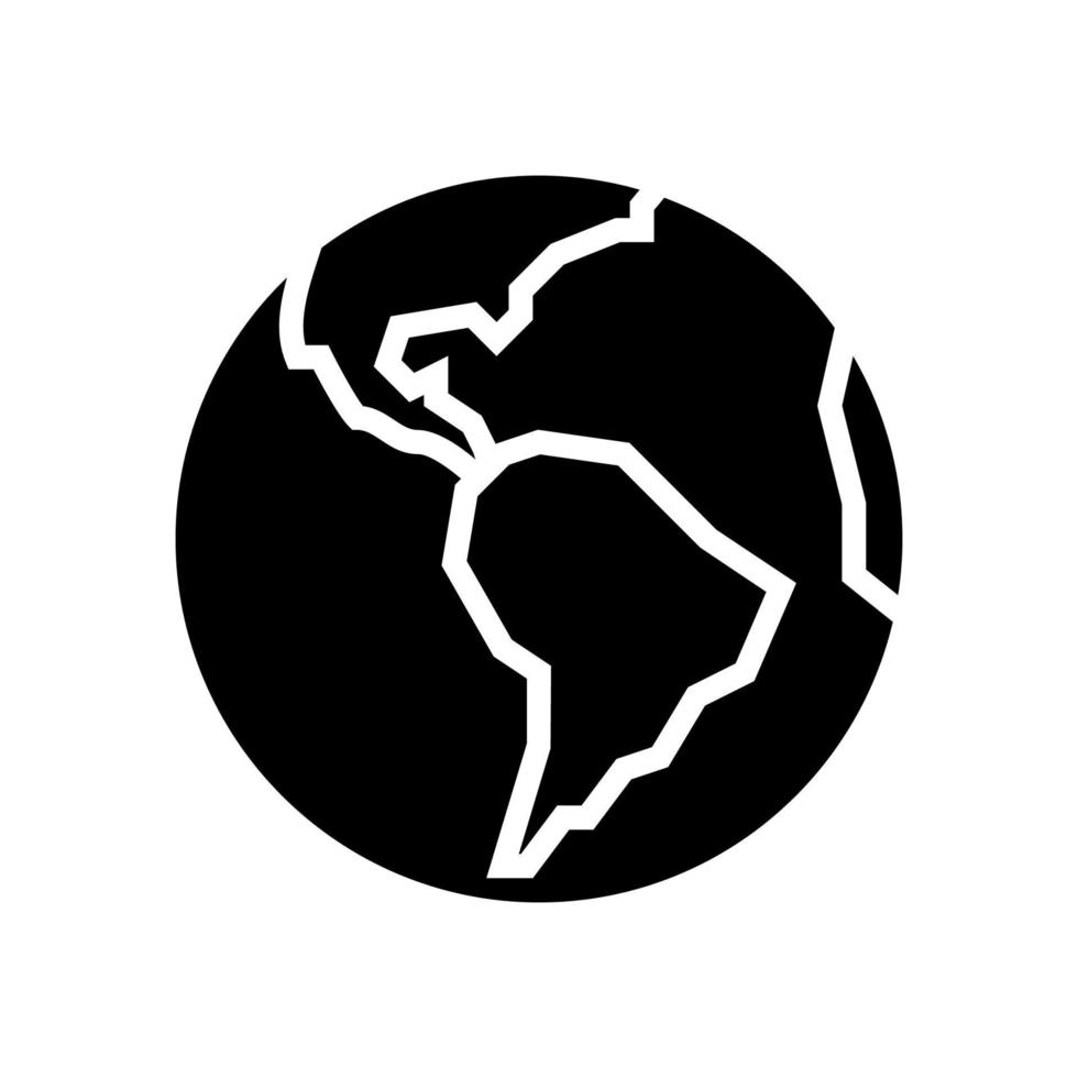 illustrazione nera del vettore dell'icona del glifo del pianeta terra