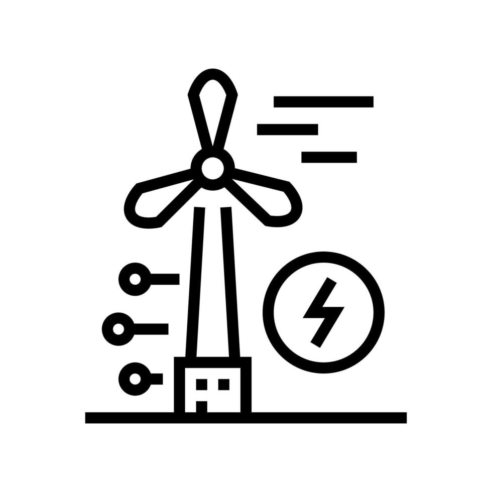 illustrazione nera del vettore dell'icona della linea della turbina di energia