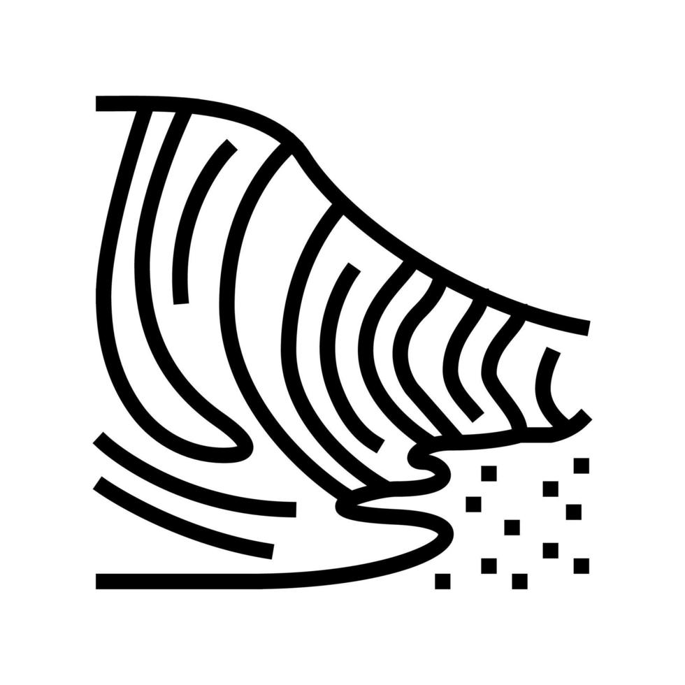 illustrazione vettoriale dell'icona della linea d'onda di formazione rocciosa