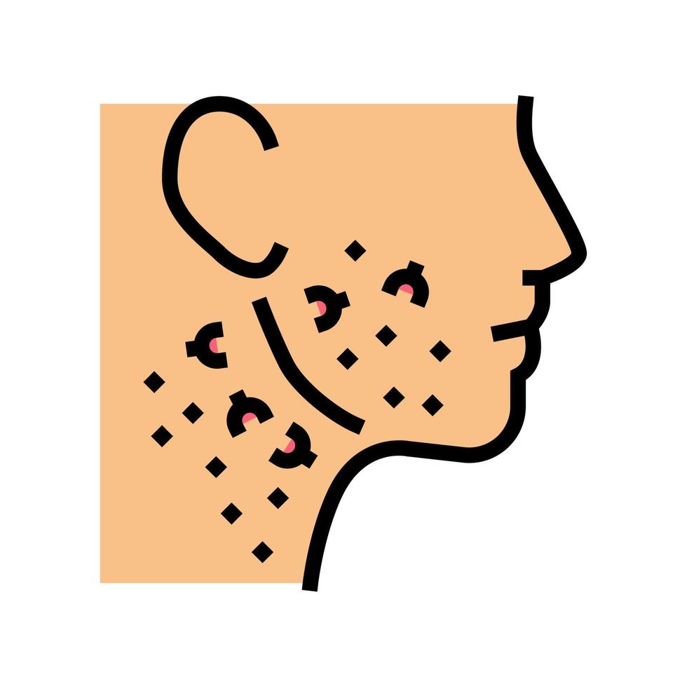 illustrazione vettoriale dell'icona del colore dei peli incarniti del collo del viso