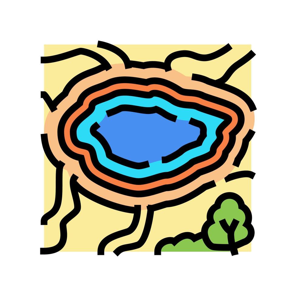 illustrazione vettoriale dell'icona a colori del parco nazionale di Yellowstone
