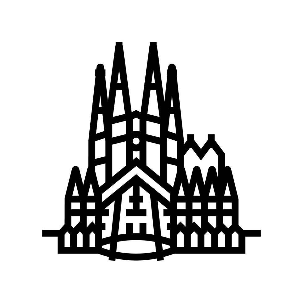 illustrazione vettoriale dell'icona della linea della sagrada familia