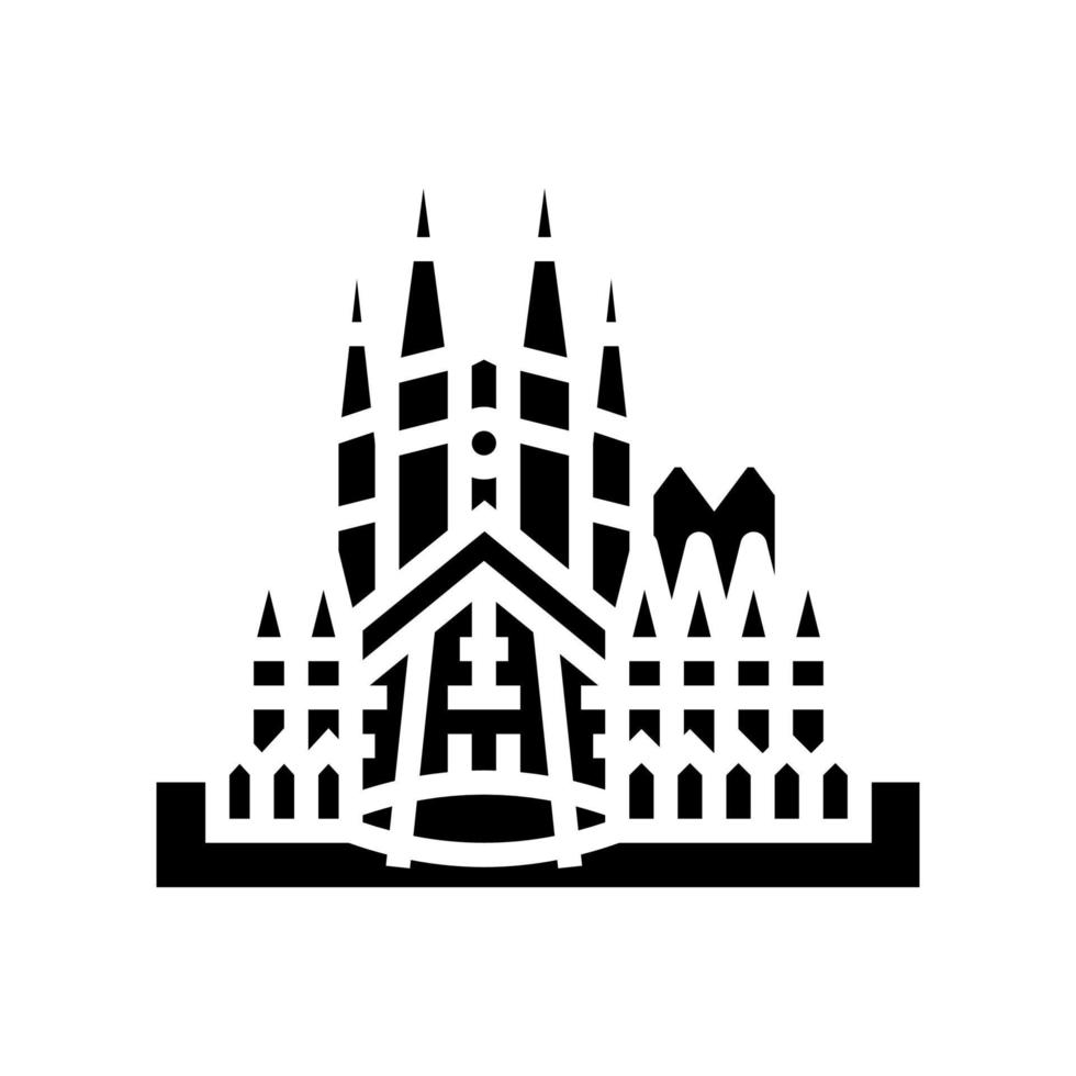 illustrazione vettoriale dell'icona del glifo della sagrada familia