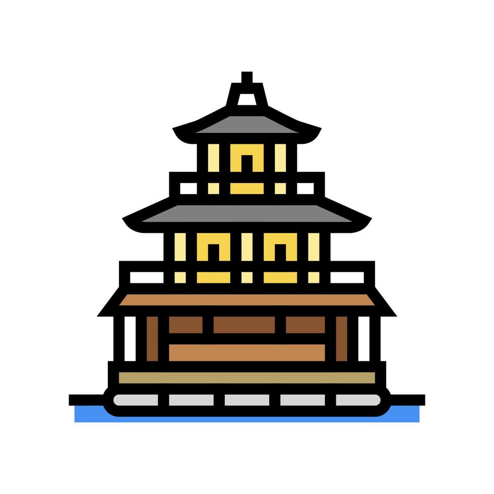 illustrazione vettoriale dell'icona del colore del padiglione dorato