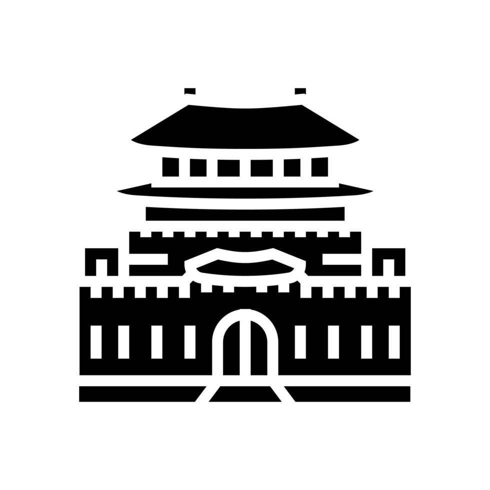 illustrazione vettoriale dell'icona del glifo della fortezza di hwaseong