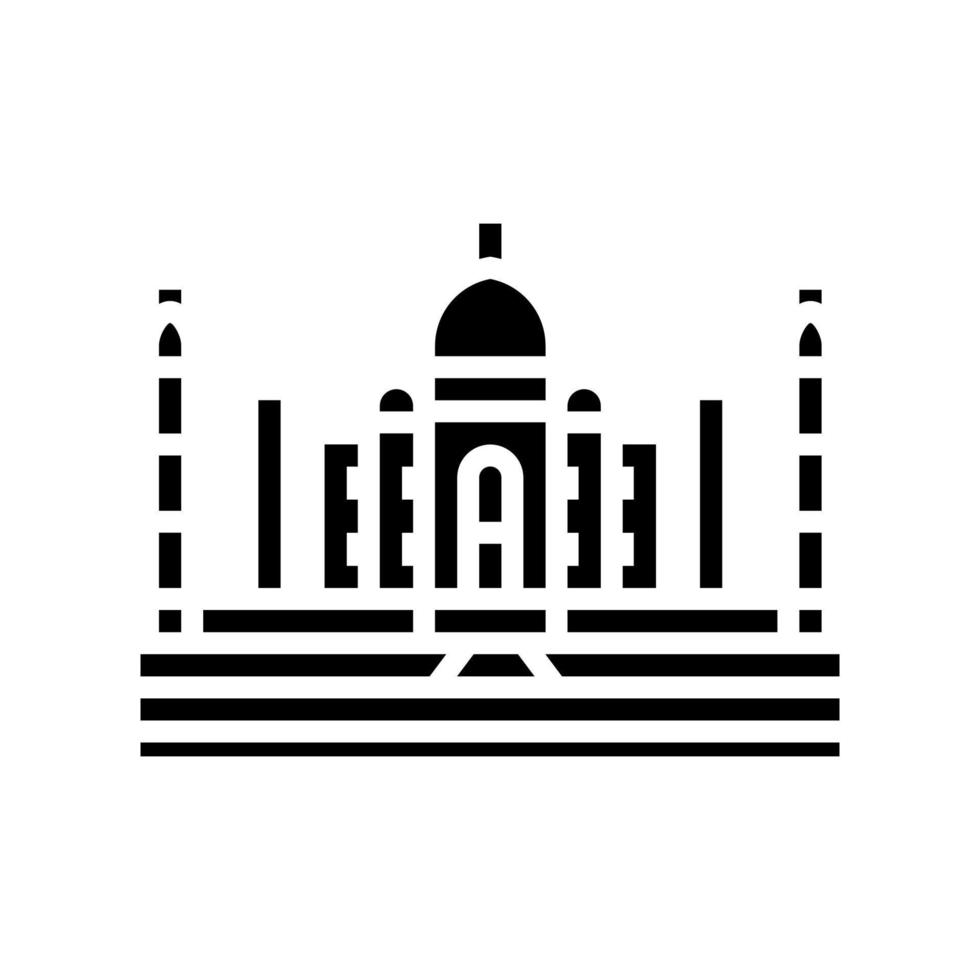 illustrazione vettoriale dell'icona del glifo taj mahal