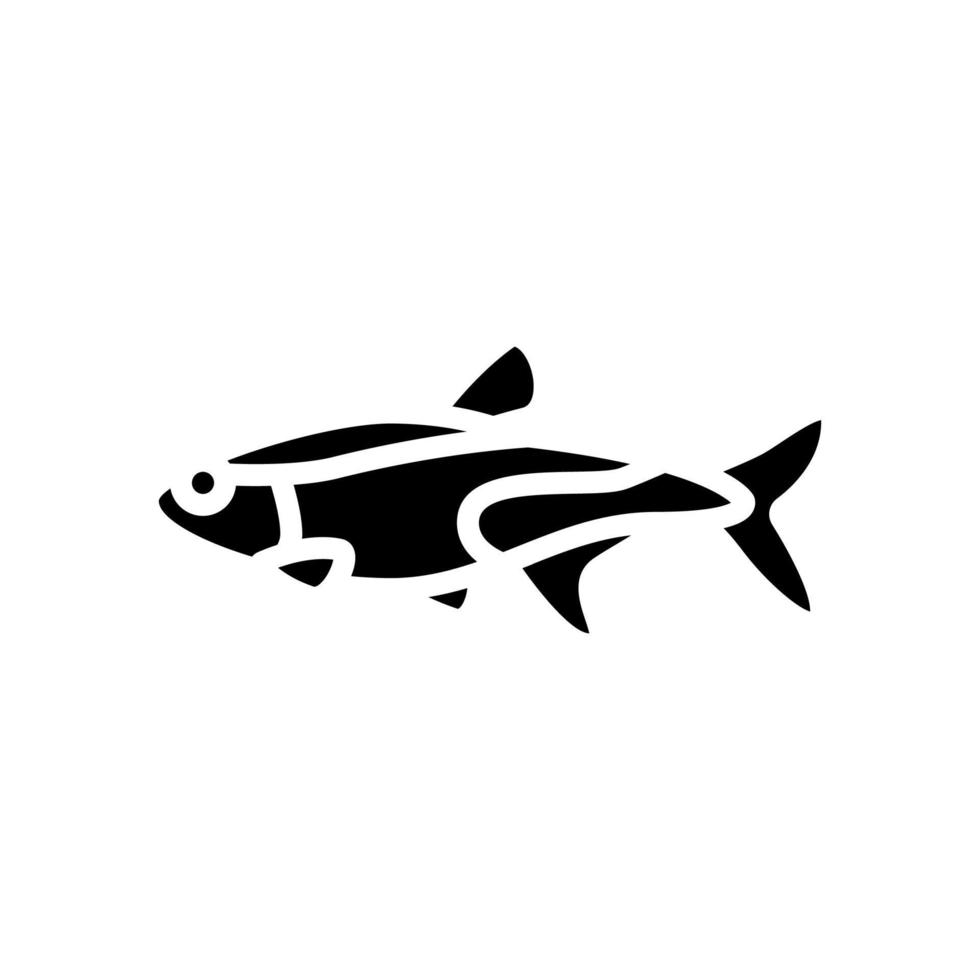 illustrazione vettoriale dell'icona del glifo di pesci d'acquario tetras