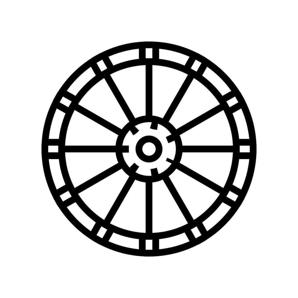 illustrazione vettoriale dell'icona della linea della ruota vecchia