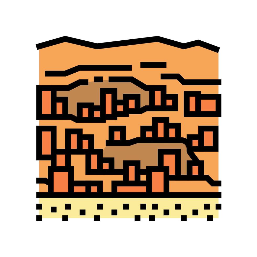 illustrazione vettoriale dell'icona del colore della città di bandiagara