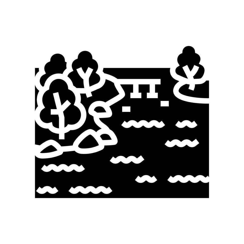 illustrazione vettoriale dell'icona del glifo del lago malawi