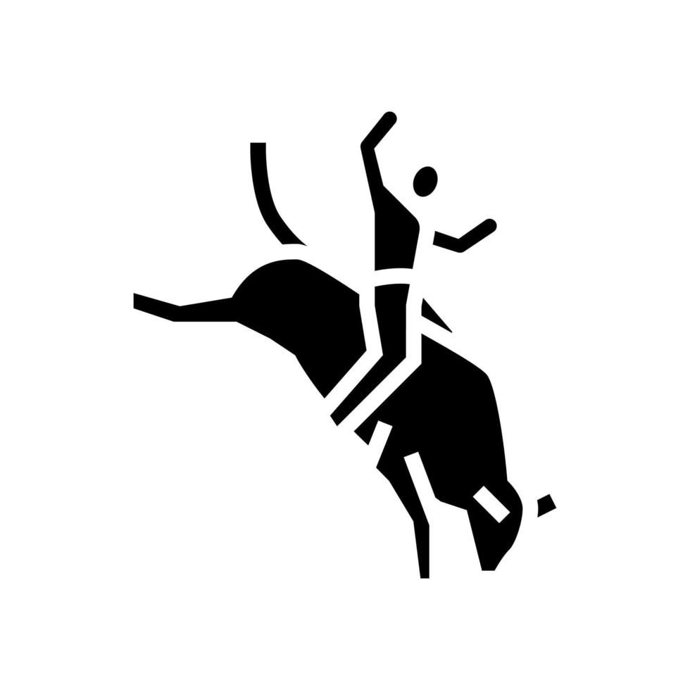 illustrazione vettoriale dell'icona del glifo dello sport estremo del rodeo