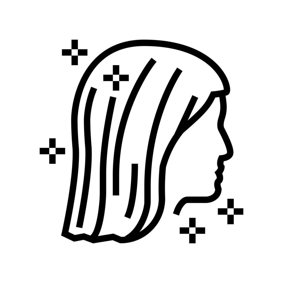 illustrazione vettoriale dell'icona della linea di capelli lunghi