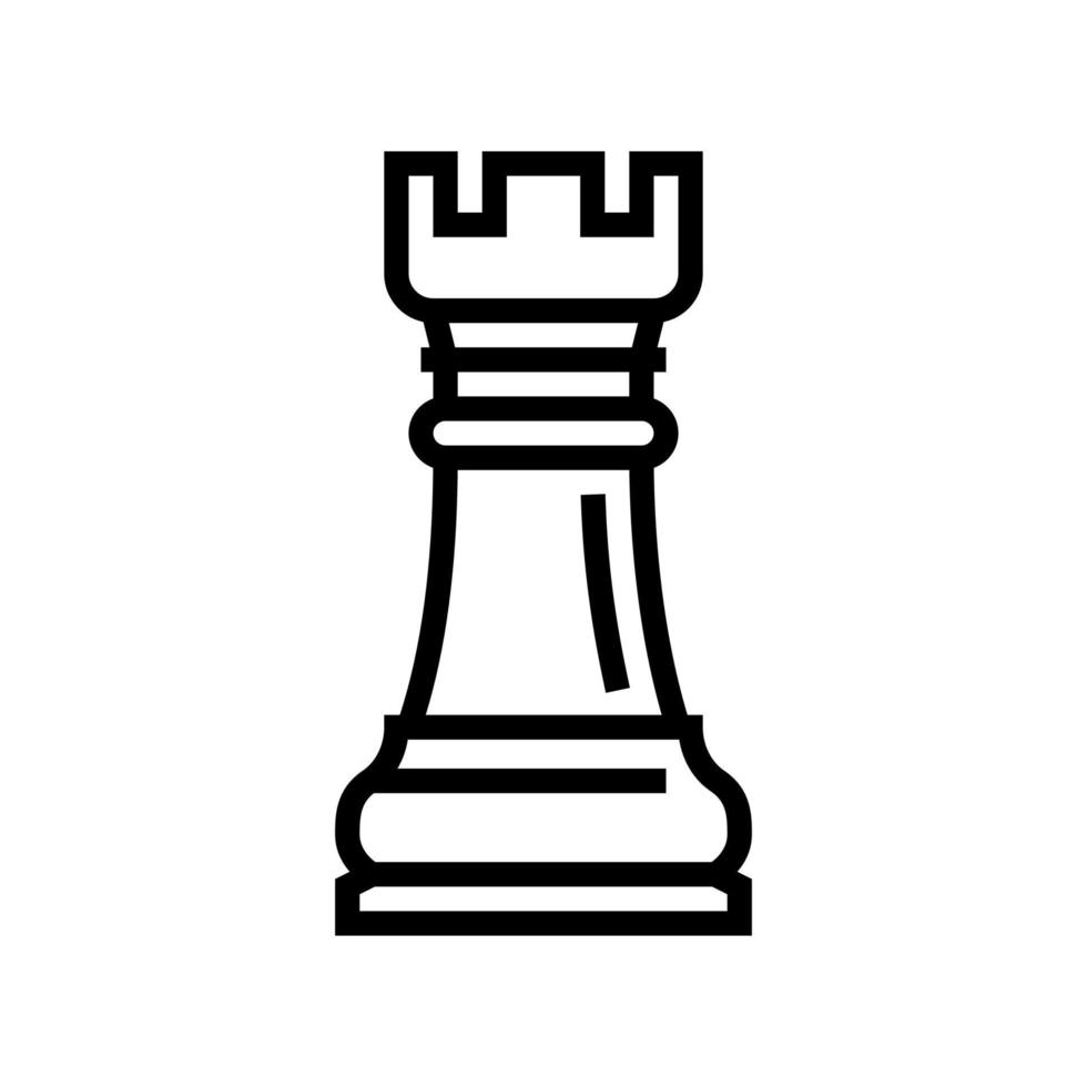 illustrazione vettoriale dell'icona della linea di scacchi dell'elefante