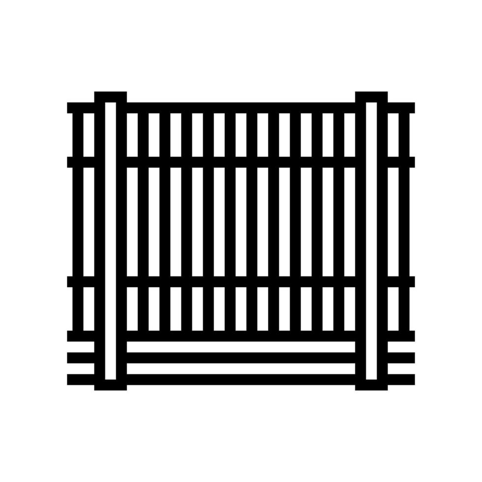 illustrazione vettoriale dell'icona della linea di recinzione metallica
