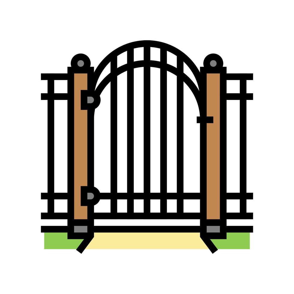 illustrazione vettoriale dell'icona del colore della recinzione del cancello