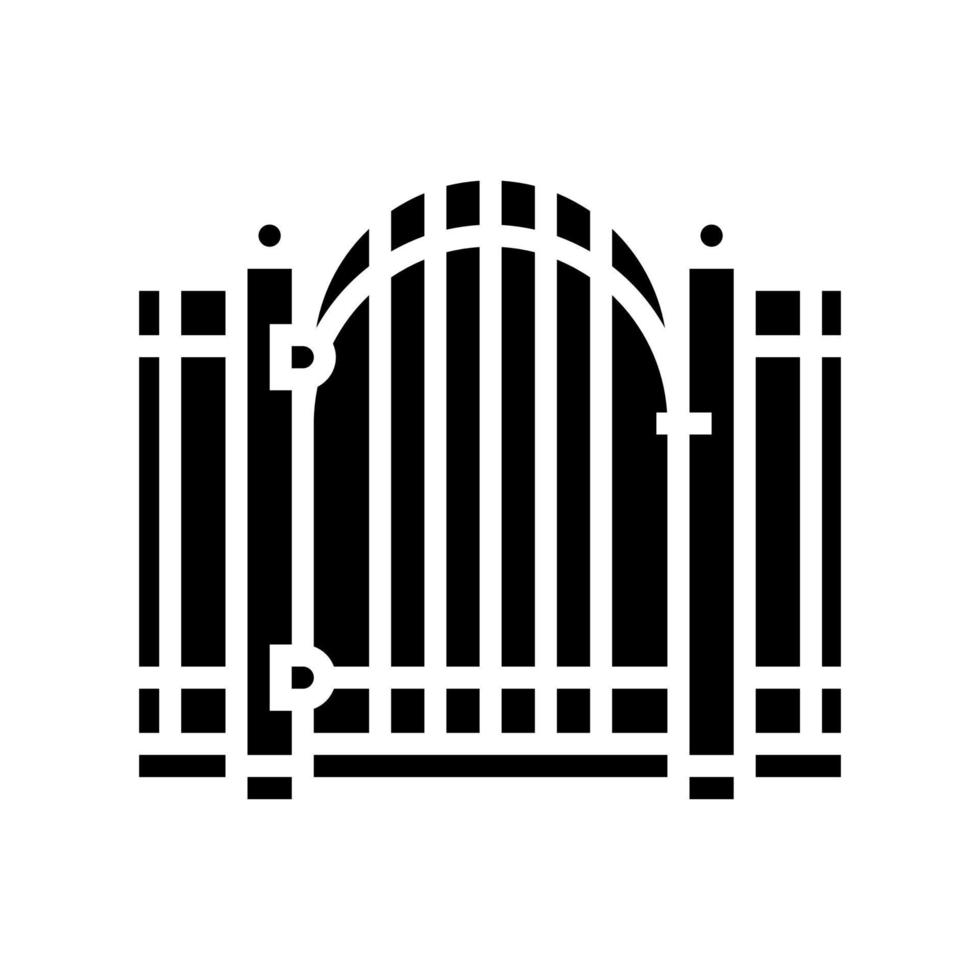 illustrazione vettoriale dell'icona del glifo del recinto del cancello