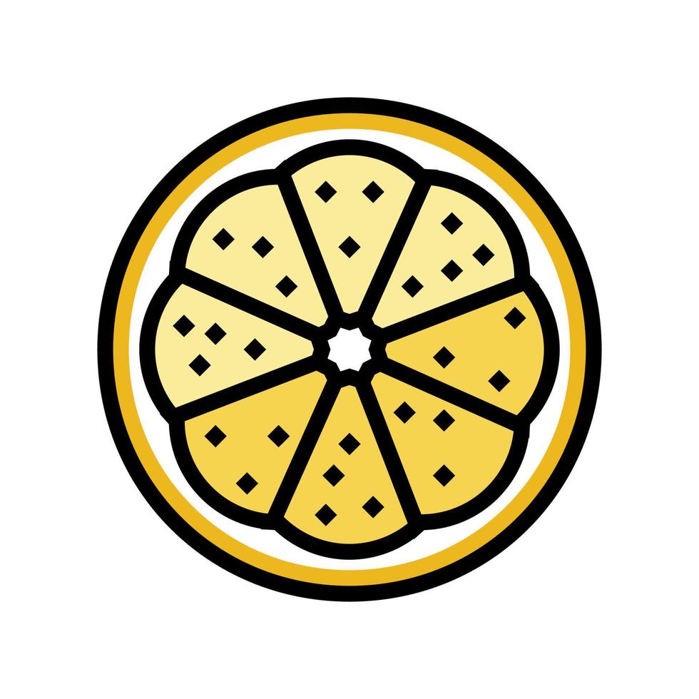 illustrazione vettoriale dell'icona del colore della fetta di limone