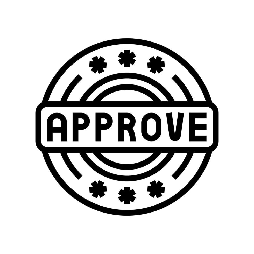 illustrazione vettoriale dell'icona della linea di approvazione della qualità
