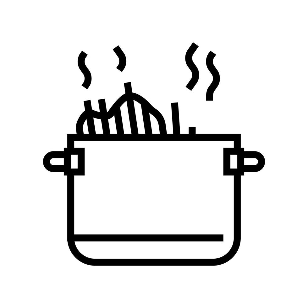 illustrazione vettoriale dell'icona della linea di cottura della pasta