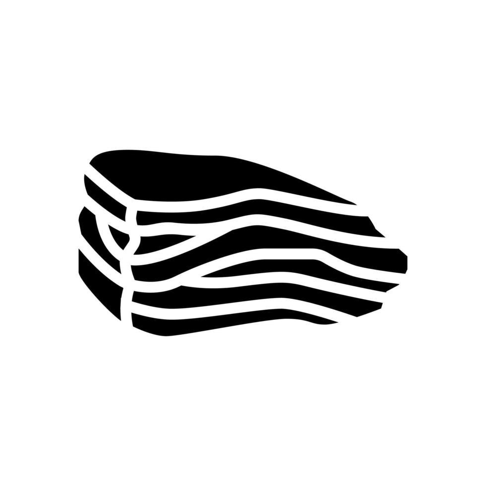 illustrazione vettoriale dell'icona del glifo di manzo con pancetta