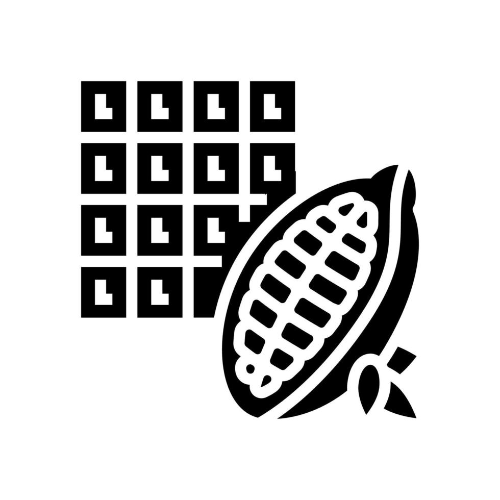 illustrazione vettoriale dell'icona del glifo al cioccolato al cacao