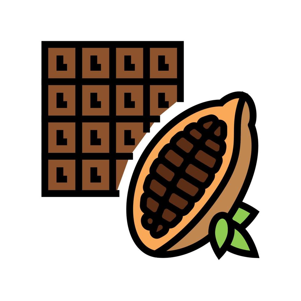 illustrazione vettoriale dell'icona del colore del cioccolato al cacao