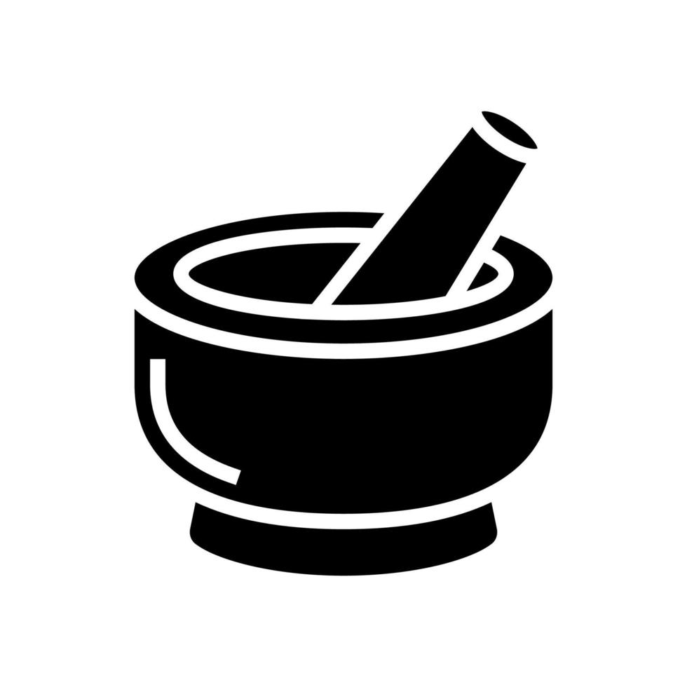 illustrazione vettoriale dell'icona del glifo dello strumento pestello del mortaio
