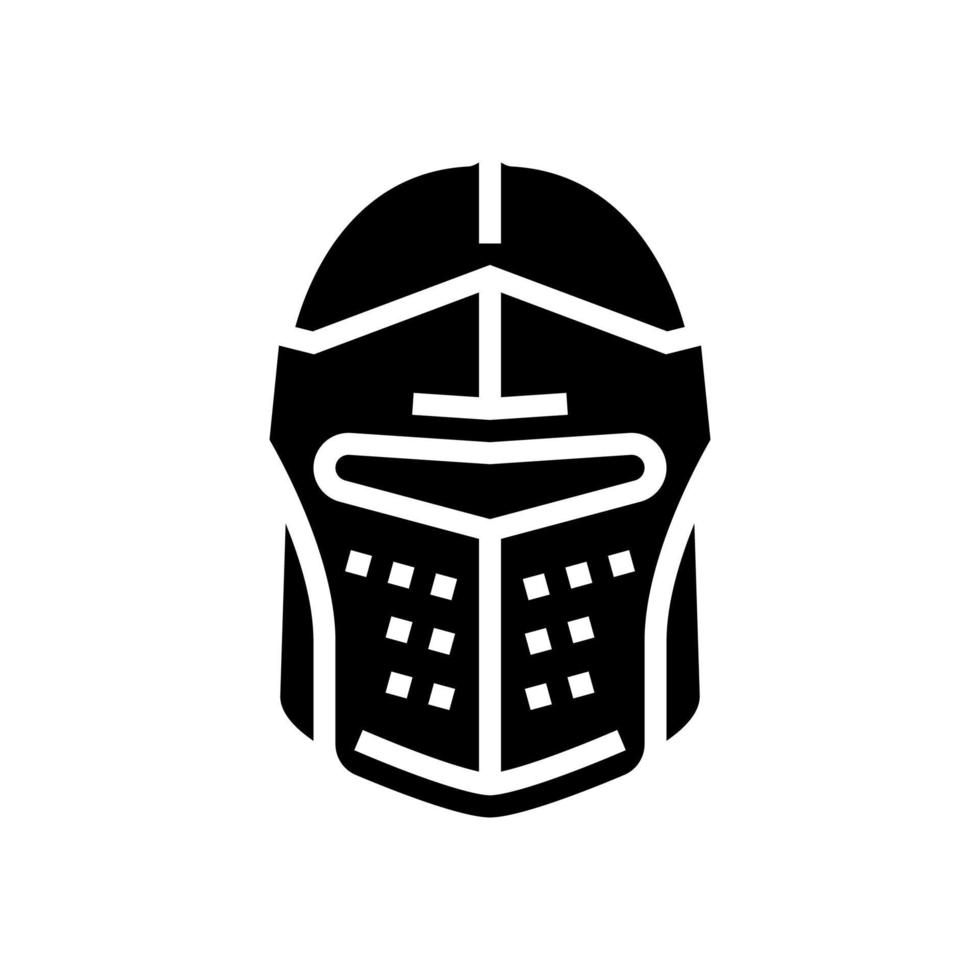 illustrazione vettoriale dell'icona del glifo del cavaliere del casco