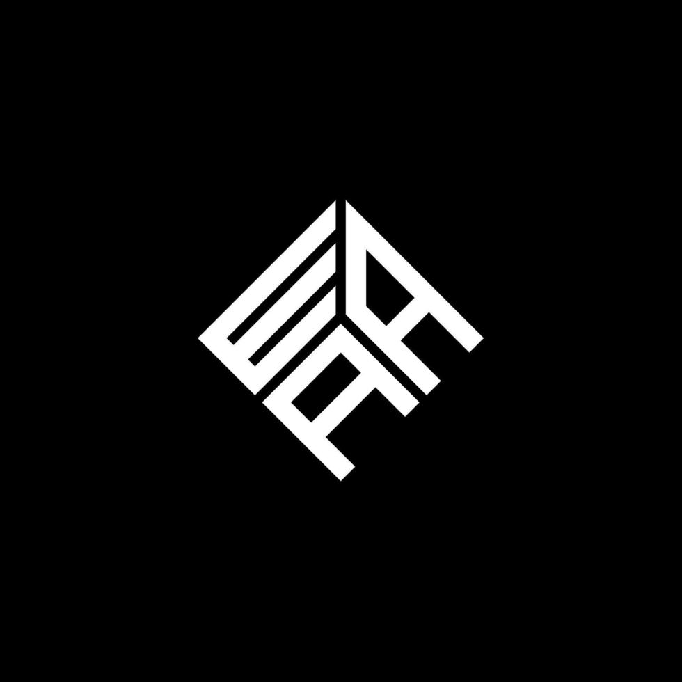 waa lettera logo design su sfondo nero. waa creative iniziali lettera logo concept. waa disegno della lettera. vettore