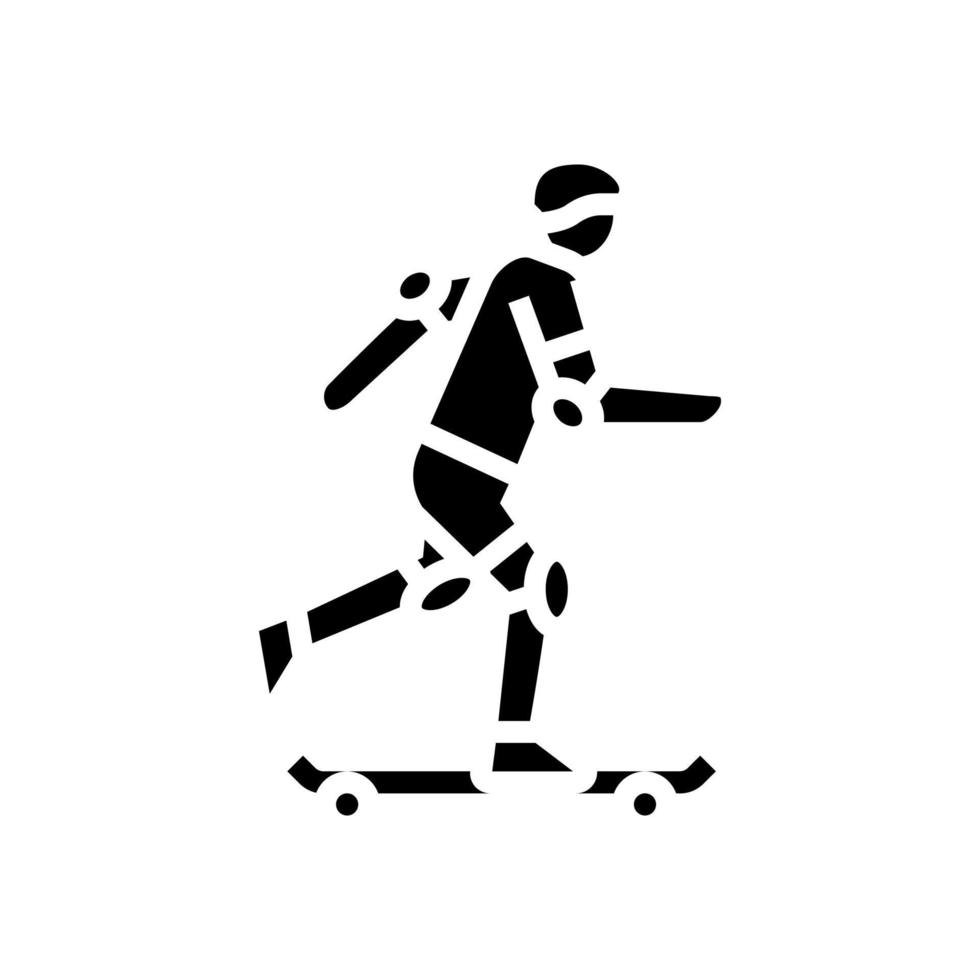 illustrazione vettoriale dell'icona del glifo di sport estremo per lo skateboard