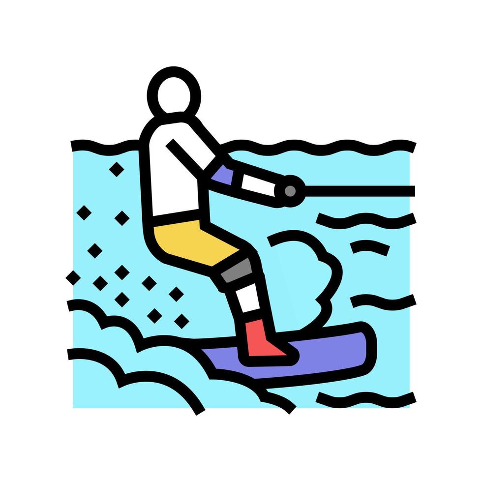 illustrazione vettoriale dell'icona del colore dello sport estremo di wakeboard