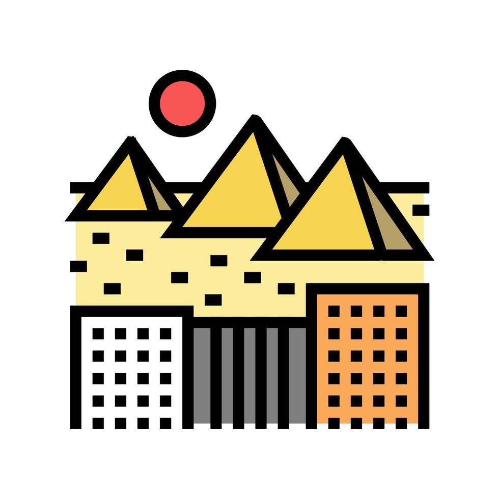 illustrazione vettoriale dell'icona del colore della città di giza