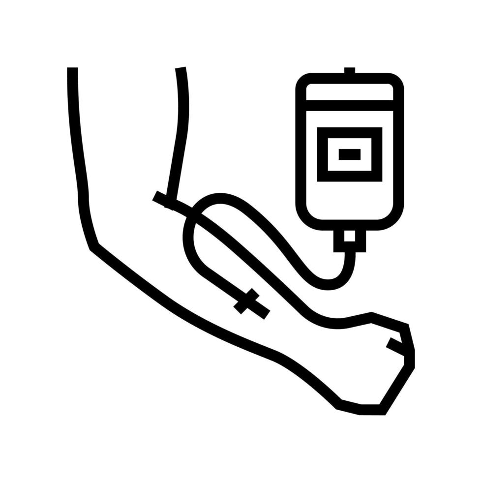 illustrazione vettoriale dell'icona della linea del sangue trasfusionale