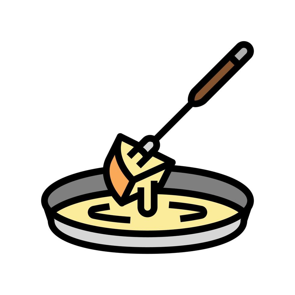 illustrazione vettoriale dell'icona del colore della macchina per la fonduta di formaggio