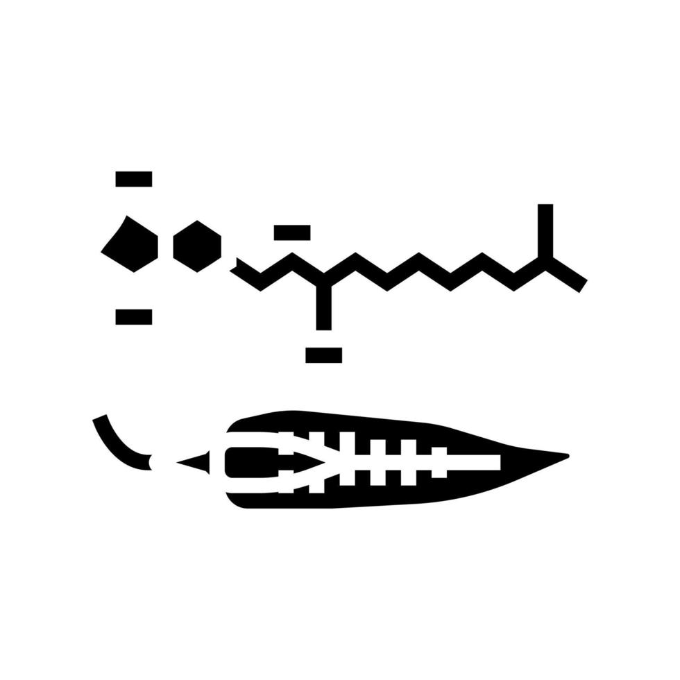 illustrazione vettoriale dell'icona del glifo del pepe della capsaicina